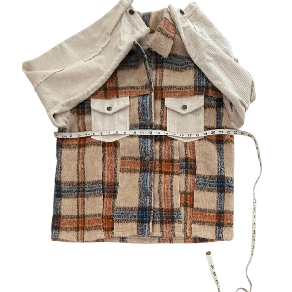 Pol, Collared Button Down Plaid Shacket. Size Med… - image 4